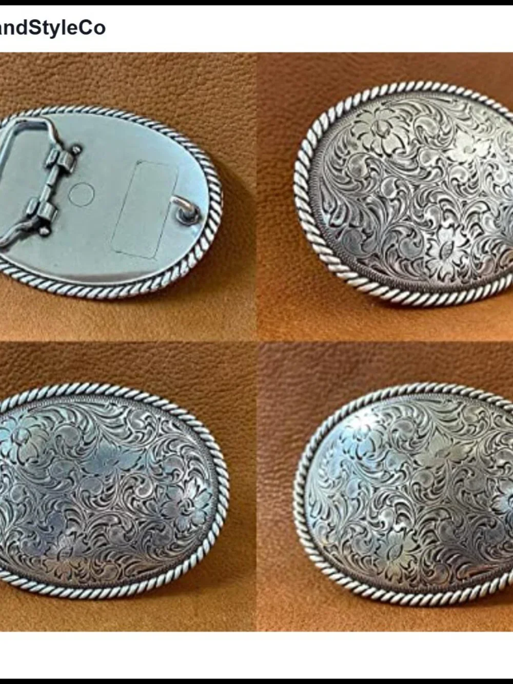 Western Floral Belt Buckle Fits 1.5
